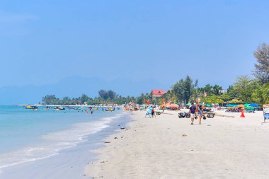 Langkawi, Malezya - 18 Şubat 2018: Cenang plaj manzarası