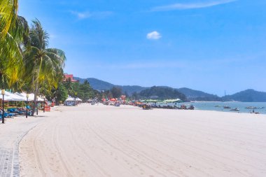 Langkawi, Malezya - 19 Şubat 2018: Cenang plaj manzarası