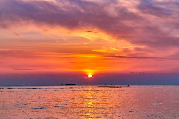 Coucher Soleil Idyllique Vue Sur Baie Océanique — Photo