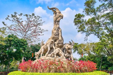 Beş keçi heykeli Yuexiu Park Guangzhou, Çin