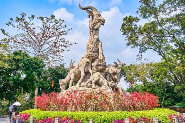 Five Goats Statue in Yuexiu Park Guangzhou, China clipart