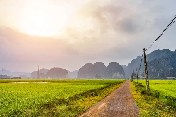 Гори Переглянути Лука Рису Ninh Binh Єтнам — стокове фото