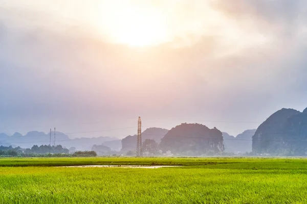 Гори Переглянути Лука Рису Ninh Binh Єтнам — стокове фото