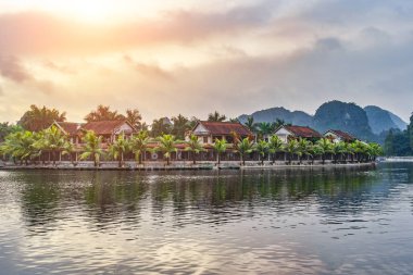 Güzel görünümü'nde Tam Coc, Ninh Binh, Vietnam