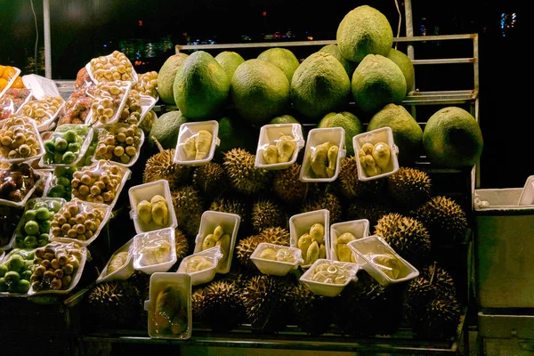 Frutas Asiáticas Venta Mercado Nocturno — Foto de Stock