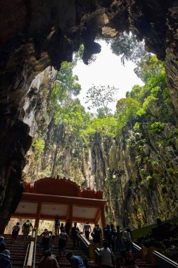 Kuala Lumpur, Malezya - 10 Kasım 2018: Batu mağaraları görünümünde