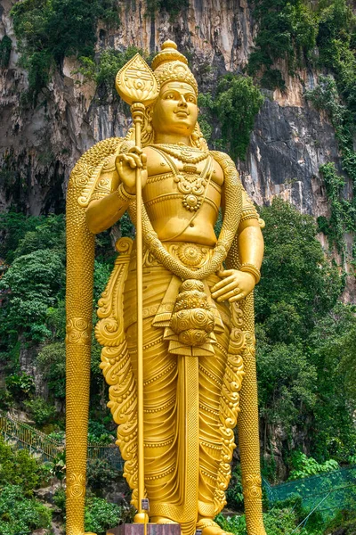 Статуя Лорда Муругана Вход Пещеры Бату Возле Куала Лумпура Малайзия — стоковое фото