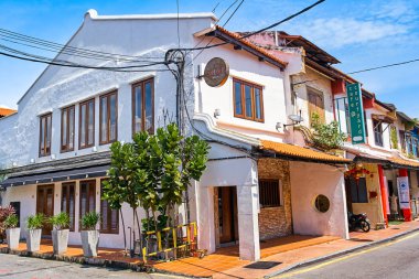 Melaka, Malezya - 13 Kasım. 2018: eski şehir Unesco miras yürüyüş