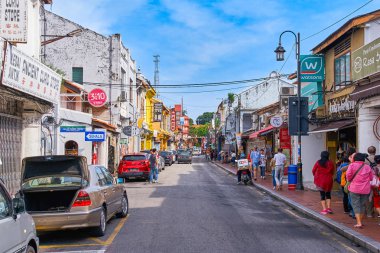 Melaka, Malezya - 13 Kasım. 2018: eski şehir Unesco miras Jonker yürüyüş