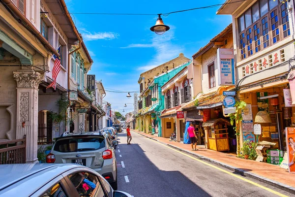 Melaka, Malezya - 13 Kasım. 2018: eski şehir Unesco miras Jonker yürüyüş