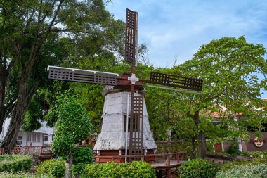 Melaka, Malezya - 13 Kasım. 2018: old City yel değirmeni Unesco mirası