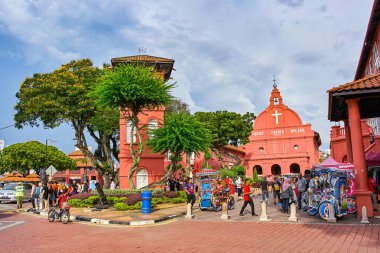 Melaka, Malezya - 13 Kasım. 2018: eski şehir Unesco miras İsa Kilisesi