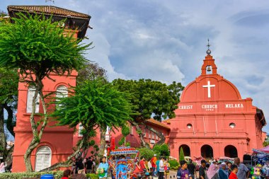 Melaka, Malezya - 13 Kasım. 2018: eski şehir Unesco miras İsa Kilisesi