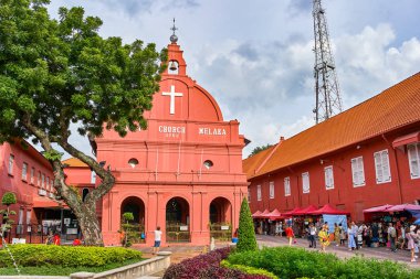 Melaka, Malezya - 13 Kasım. 2018: eski şehir Unesco miras İsa Kilisesi