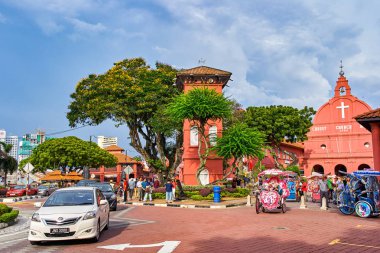 Melaka, Malezya - 13 Kasım. 2018: eski şehir Unesco miras İsa Kilisesi