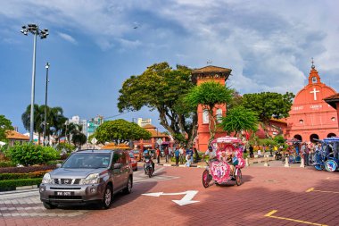 Melaka, Malezya - 13 Kasım. 2018: eski şehir Unesco miras İsa Kilisesi