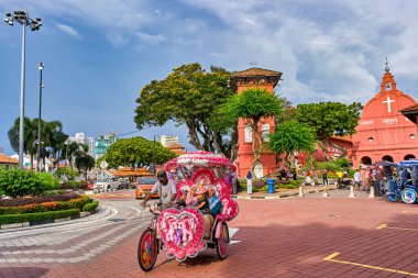 Melaka, Malezya - 13 Kasım. 2018: eski şehir Unesco miras İsa Kilisesi