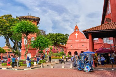 Melaka, Malezya - 13 Kasım. 2018: eski şehir Unesco miras İsa Kilisesi