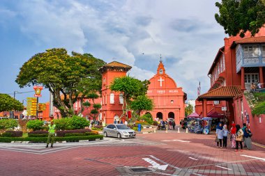 Melaka, Malezya - 13 Kasım. 2018: eski şehir Unesco miras İsa Kilisesi