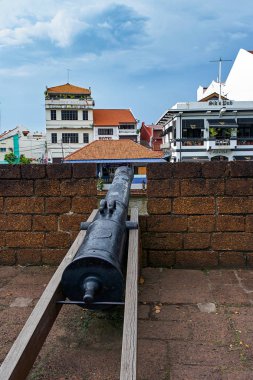 Melaka, Malezya - 13 Kasım. 2018: eski şehir Unesco miras Bastion Middelburg