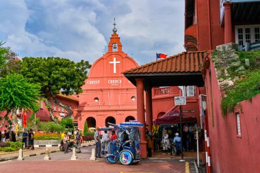 Melaka, Malezya - 13 Kasım. 2018: eski şehir Unesco miras İsa Kilisesi