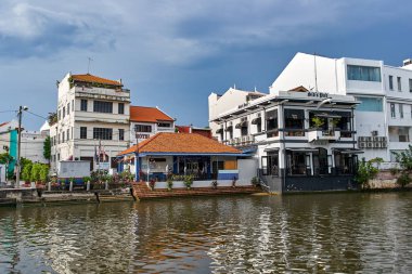 Melaka, Malezya - 13 Kasım. 2018: old City nehir Unesco mirası
