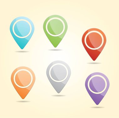 konum simgeleri vektör koleksiyonunu ayarla