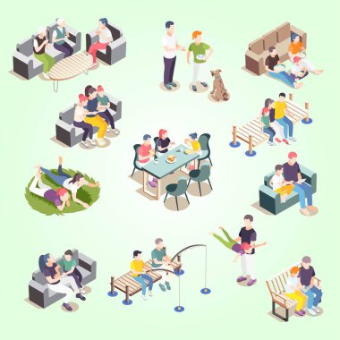 Düz tasarım vektör illüstrasyonundaki insanlar