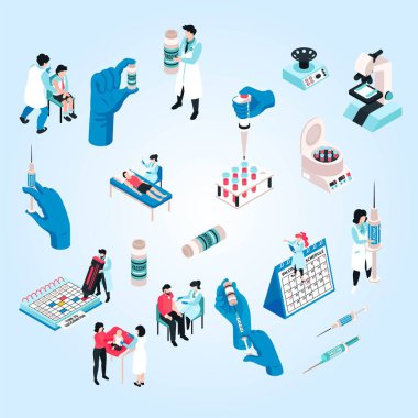 Tıp doktorları ve tıbbi malzemeler.