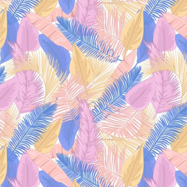 Dikişsiz desen palmiye yaprakları.
