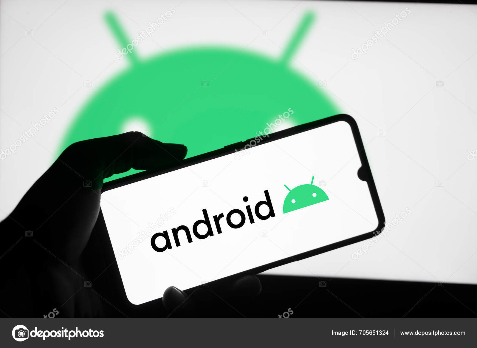 Dhaka Bangladesh March 2024 Android Logo Displayed Smartphone — Stock