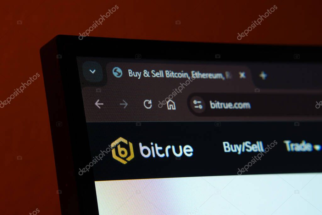 Dhaka, Bangladesh- 02 June 2025: Close-up of a computer screen displaying the Bitrue web interface in dark mode