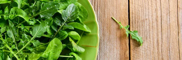 Frische Grüne Heimische Rucolablätter Rucola Salat — Stockfoto