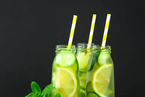 Sassy Water Fresh Cool Water Cucumber Lemon Ginger Mint Detox — Stock Photo, Image