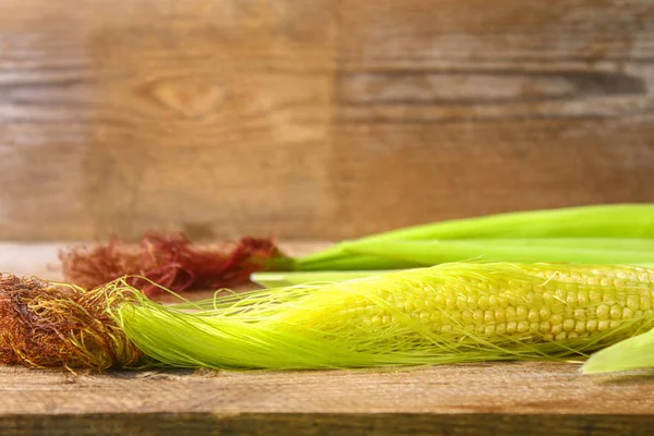 在美国中西部的麦田丝穗玉米幼穗的特写 — 图库照片