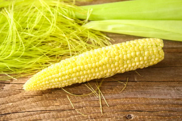 Close Young Ear Corn Silk Tassel Midwestern Cornfield — Stock Photo, Image