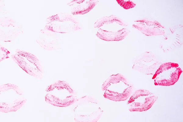 Concept Pour Journée Internationale Des Baisers Empreintes Lèvres Sur Papier — Photo