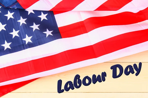 Ευτυχισμένη Ημέρα Της Εργασίας Banner Αμερικανικό Πατριωτικό Φόντο Κείμενο Στη — Φωτογραφία Αρχείου