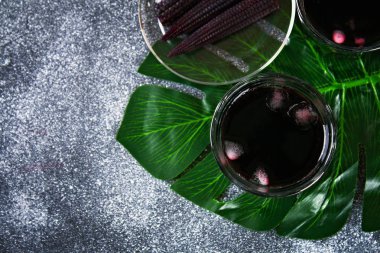 Chicha morada - Peru and alanlarında içki. Chicha morada mor mısırdan yapılır