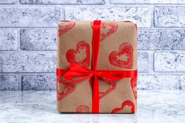 Diy Decor Februari Een Geschenk Een Kaars Voor Valentijnsdag Doe — Stockfoto