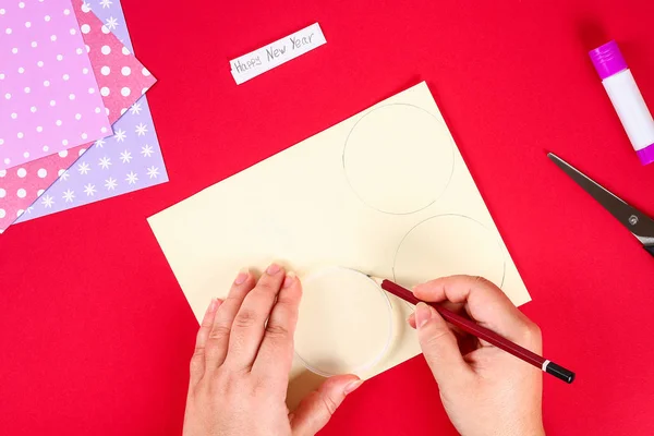 Galleta Bricolaje Con Predicciones Sobre Fondo Rojo Ideas Regalos Decoración —  Fotos de Stock