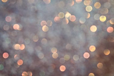 Bulanık Bokeh. Tatil parlak zemin. Noel ışık arka plan. Yıldızlar yanıp sönen ile ufuk arka plan.