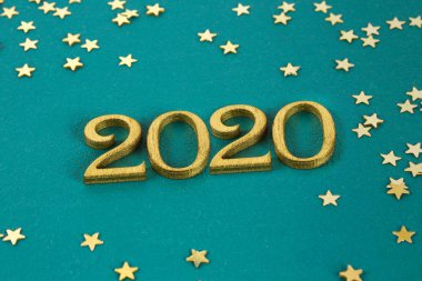 Mutlu Yıllar 2020. Yaratıcı metin Happy New Year 2020 yazılı i