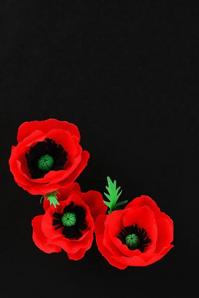 Diy Paper Red Poppy Anzac Day Remembrance Remember Memorial Day — Stock Photo, Image