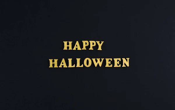Šťastný Halloween Koncept Dovolené Černí Pavouci Černém Pozadí Pohled Shora — Stock fotografie