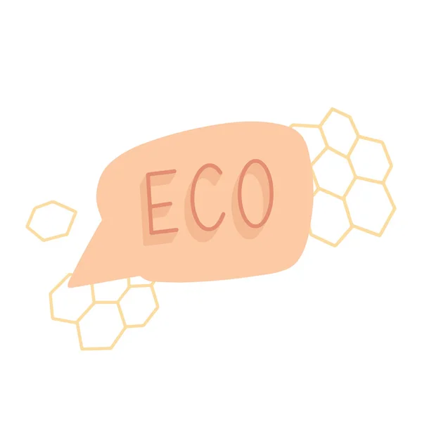 Eco vector lable. Biologische natuurlijke ingrediënten product. Vectorillustratie. — Stockvector