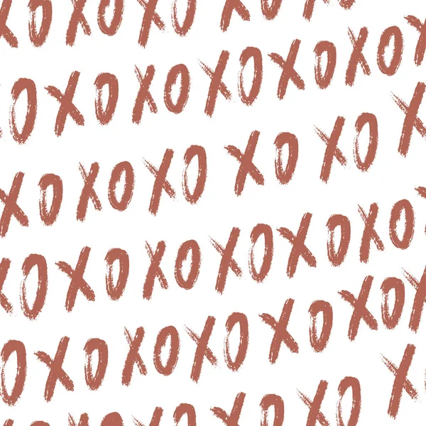 Doodle XO XO Dikişsiz desen arka plan. Soyut pembe kontrol ve yuvarlak desen tasarım t-shirt, Sevgililer günü kartı, davetiye, poster, romantik albüm, karalama defteri, tatil ambalaj kağıt vb.