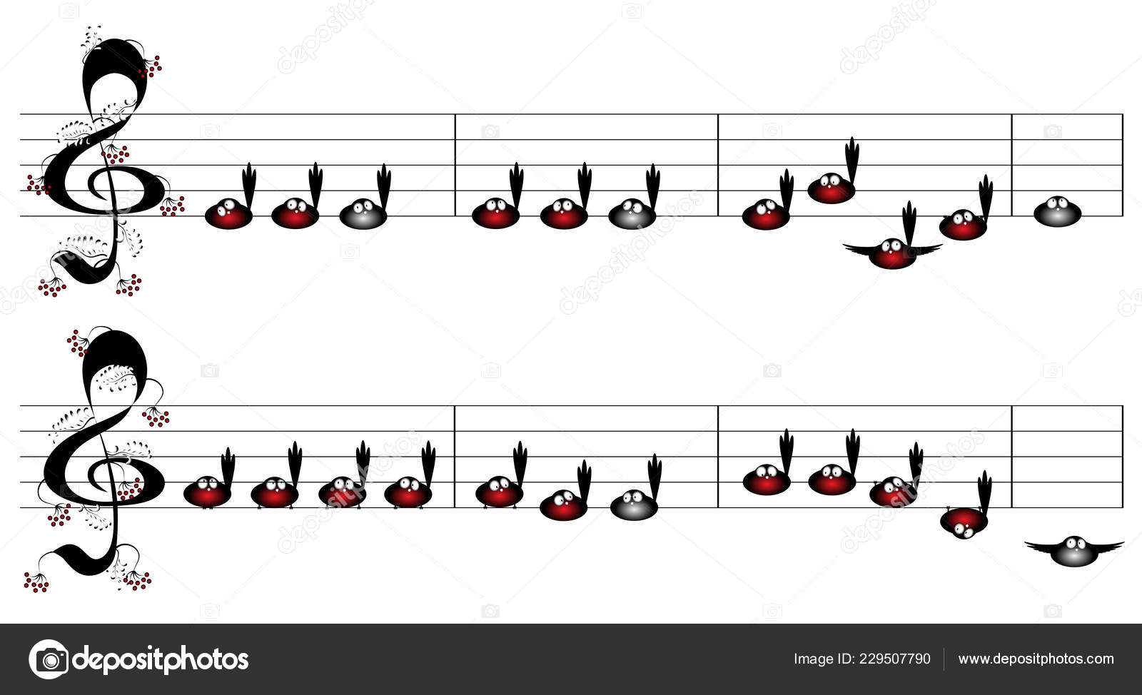 Птицы Рождественская Песня Векторное Изображение ©Maslenok68 229507790