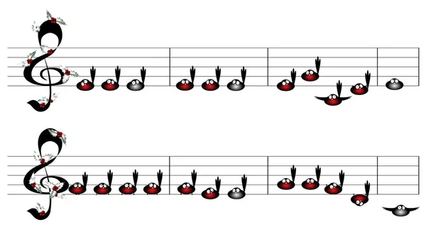 Птицы Рождественская Песня — стоковый вектор