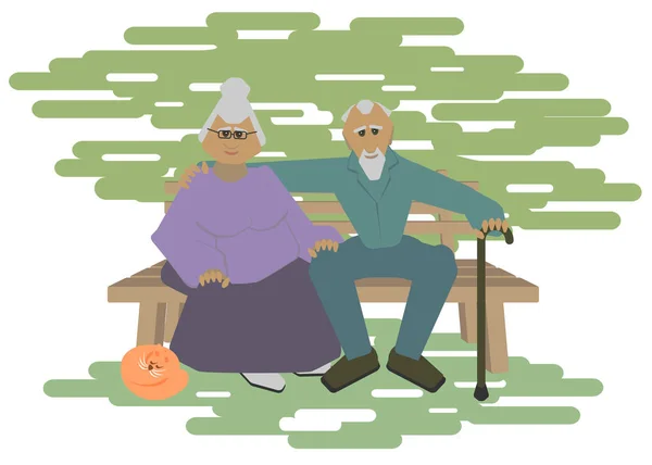 Grandparents Pensioners Old Age Image Design — Stock Vector